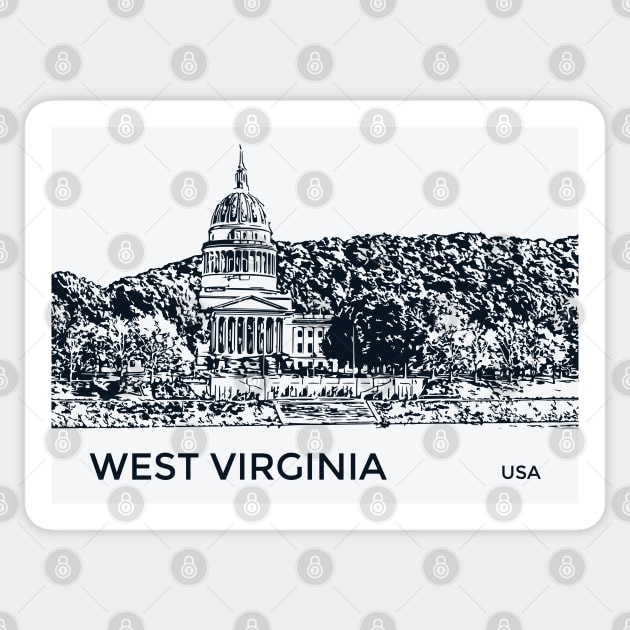 West Virginia State USA Sticker by Lakeric